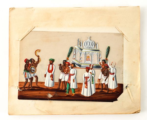 AN ALBUM OF TWENTY THREE INDIAN  GOUACHE PAINTINGS ON MICA