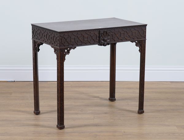 A CHIPPENDALE STYLE RECTANGULAR  MAHOGANY CENTRE TABLE