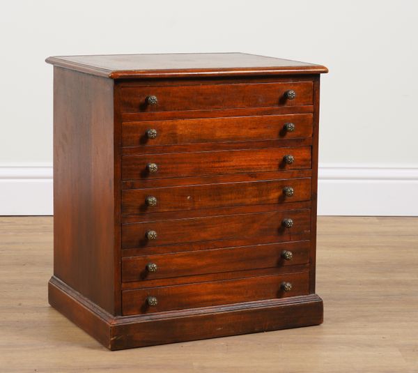 A VICTORIAN STYLE MAHOGANY COLLECTORS CHEST