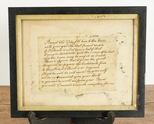 A HANDWRITTEN FRAMED POEM