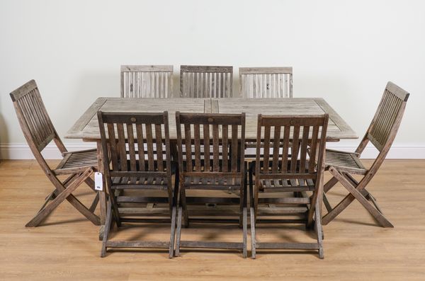 A TEAK RECTANGULAR GARDEN TABLE (9)