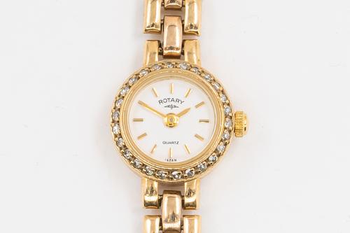 A ROTARY QUARTZ DIAMOND BRACELET WATCH