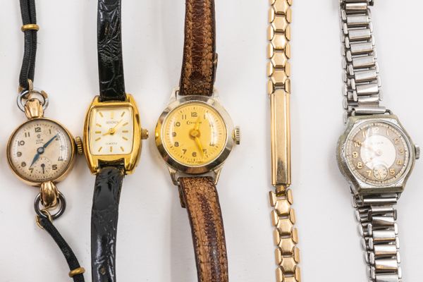 A TUDOR GOLD WATCH AND FOUR OTHER WATCHES  (6)