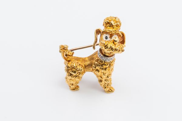 BEN ROSENFELD - A DIAMOND POODLE BROOCH