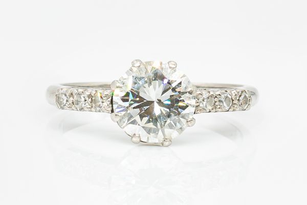 A 1.37 CARAT DIAMOND SOLITAIRE RING