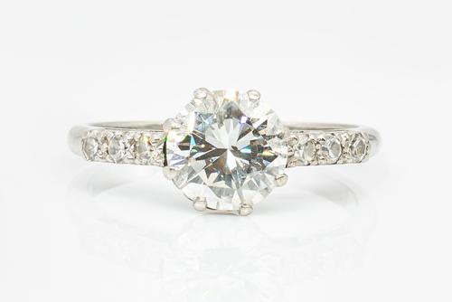 A 1.37 CARAT DIAMOND SOLITAIRE RING