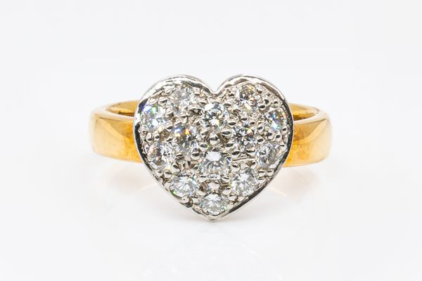 A HEART SHAPED DIAMOND RING