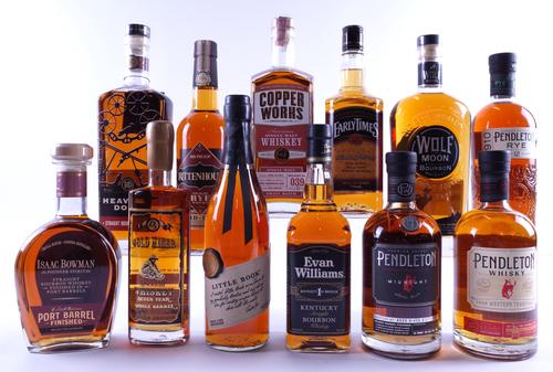 12 BOTTLES AMERICAN AND CANADIAN WHISKY/WHISKEY