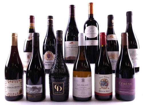 11 BOTTLES FRENCH RED AND 1 WHITE WINE