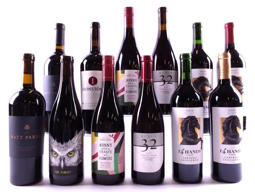 12 BOTTLES AMERICAN RED WINE