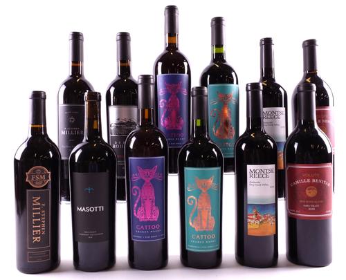12 BOTTLES AMERICAN RED WINE