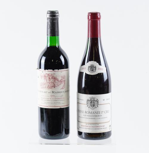 A BOTTLE OF HERITIER DE BAUDRICOURT LES MALCONSORTS 2002 AND A BOTTLE OF CHATEAU DE RABOUCHET 1999 (2)