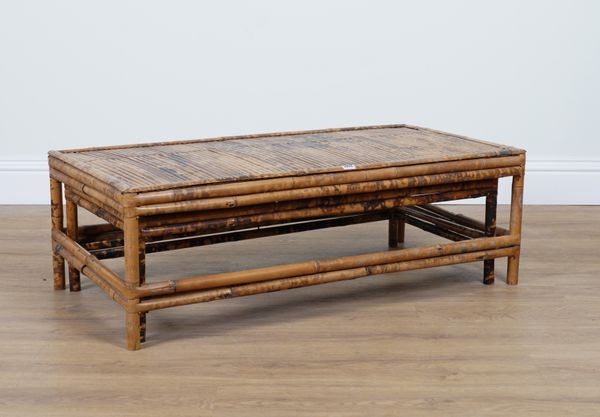 AN EARLY 20TH CENTURY BAMBOO NEST OF TWO LOW TABLES (2)