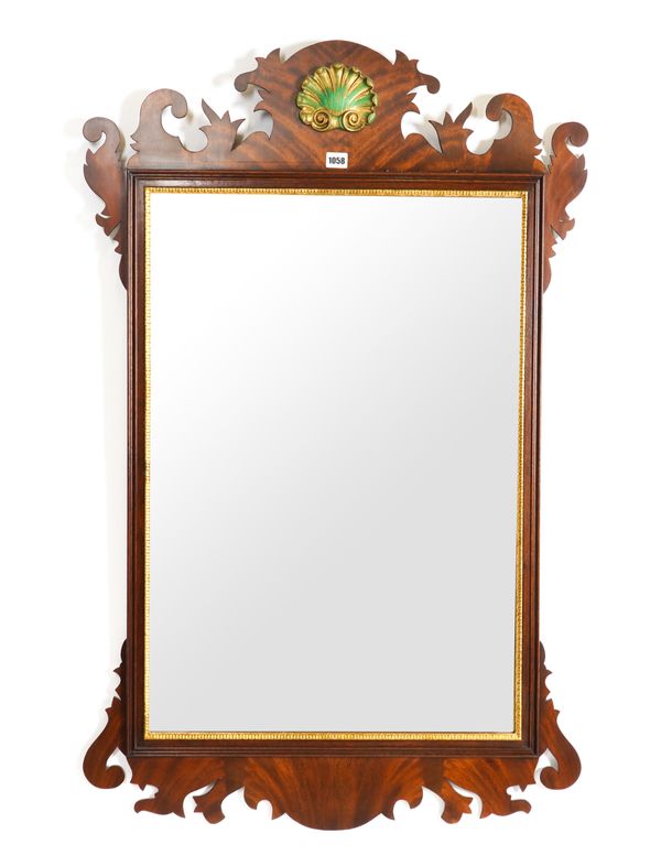 HENKEL-HARRIS; A GEORGE III STYLE MAHOGANY FRET CUT PIER MIRROR