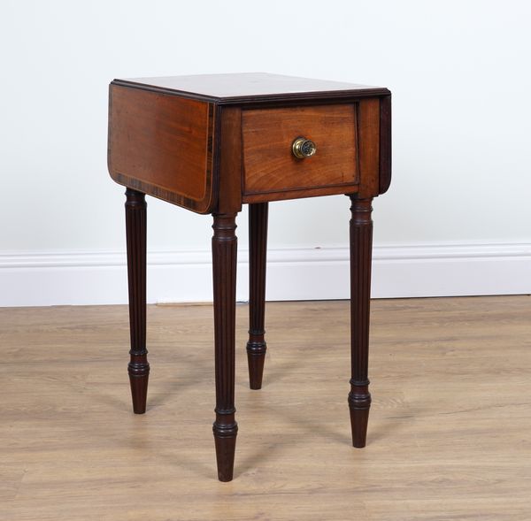 IN THE MANNER OF GILLOWS: A ROSEWOOD BANDED SATINWOOD DROP FLAP WORK TABLE