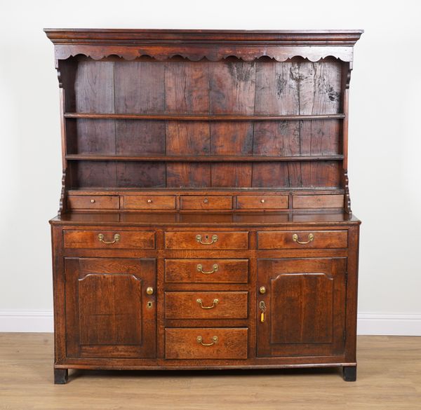 A GEORGE III OAK DRESSER