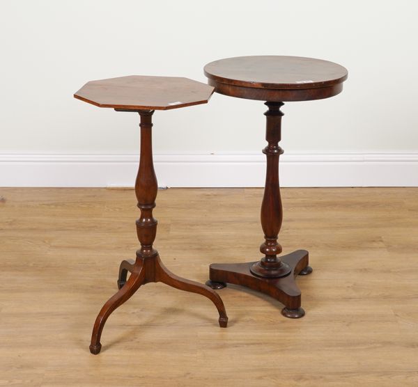 A 19TH CENTURY MAHOGANY CIRCULAR OCCASIONAL TABLE (2)