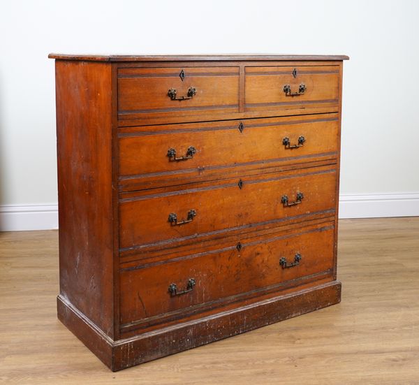 HEALS & SON LONDON; AN EARLY 20TH CENTURY MAHOGANY FIVE DRAWER CHEST