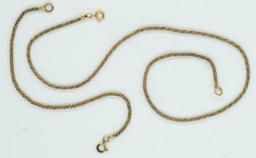 A 9CT THREE COLOUR GOLD BRACELET AND NECKLACE SET