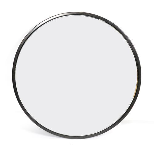 A NEAR PAIR OF CIRCULAR CONVEX WALL MIRRORS (2)