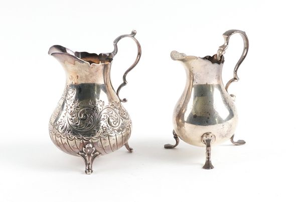 TWO SILVER CREAM JUGS (2)