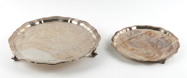 TWO SILVER SALVERS (2)