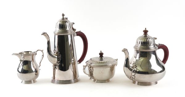 A SILVER FOUR PIECE TEA AND COFFEE SET