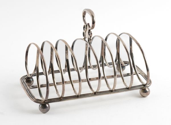 A WILLIAM IV SILVER TOASTRACK