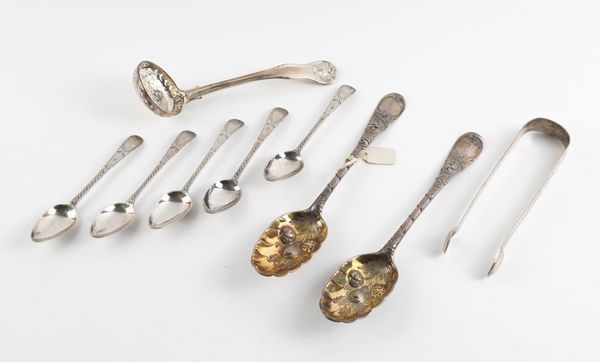 A GROUP OF SILVER TABLE FLATWARE (9)