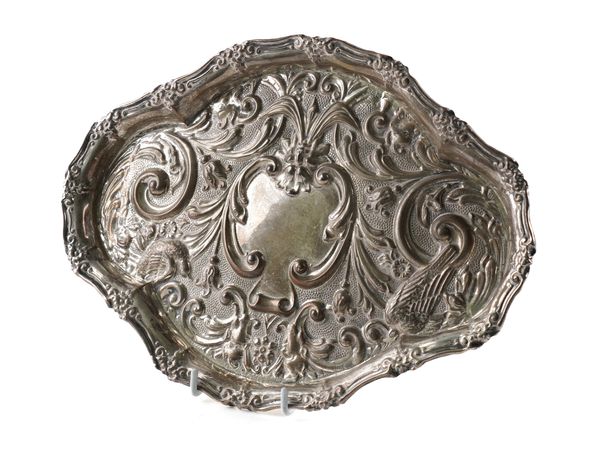 A SILVER DRESSING TABLE TRAY