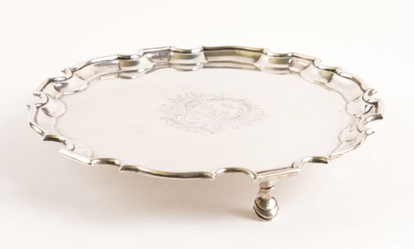 A GEORGE II SILVER SMALL SALVER