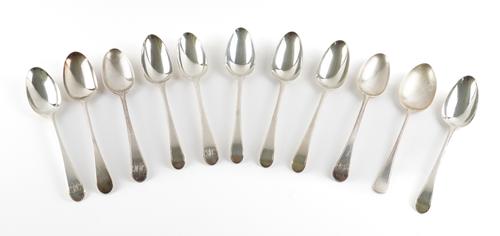 ELEVEN SILVER TABLESPOONS (11)