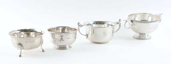 FOUR SILVER BOWLS (4)