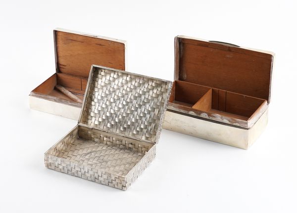 THREE TABLE CIGARETTE BOXES (3)