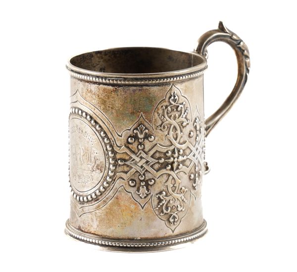 A VICTORIAN SILVER CHRISTENING MUG