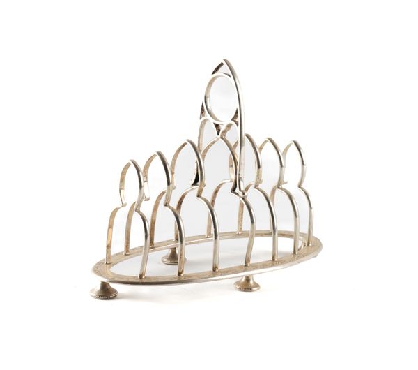 A VICTORIAN SILVER TOASTRACK