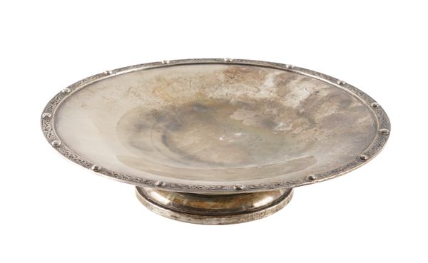 A SILVER PEDESTAL DISH