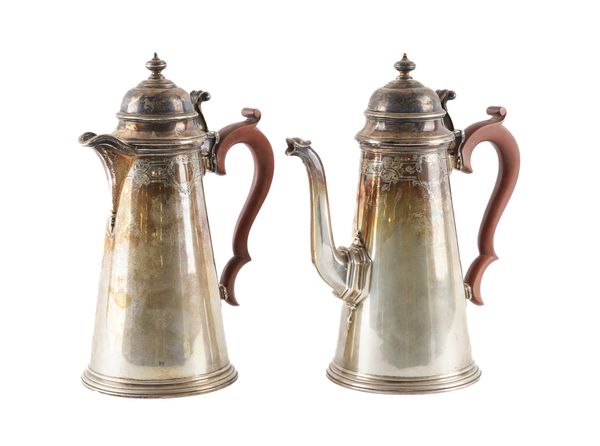 A SILVER TWO PIECE CAFE AU LAIT SET