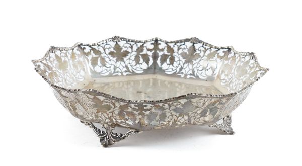 A SILVER OCTAGONAL BOWL