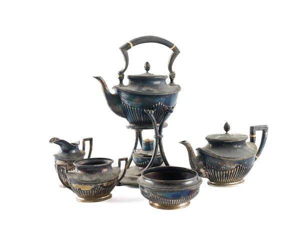 A GERMAN FIVE PIECE TEA SET (5)