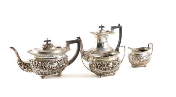 A SILVER FOUR PIECE TEA AND COFFEE SET (4)