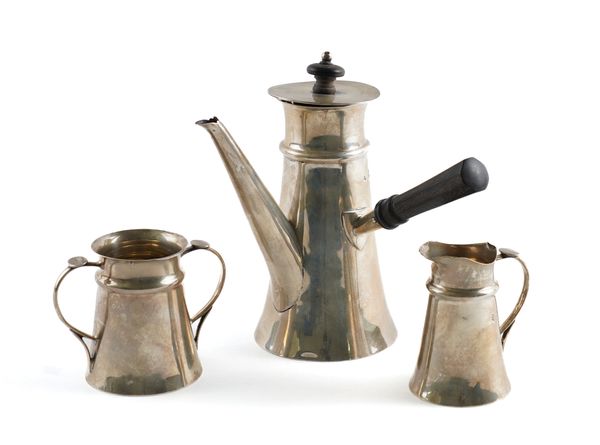 A SILVER THREE PIECE COFFEE SET (3)