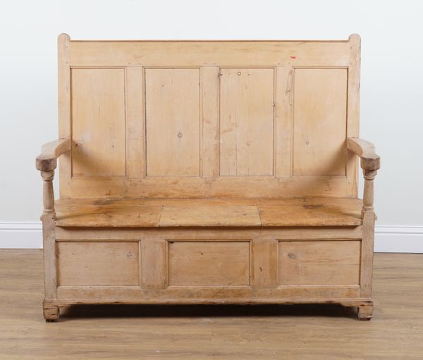 A VICTORIAN PINE SETTLE