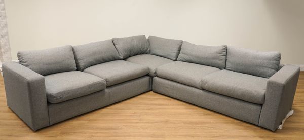 SOFA.COM; A GREY UPHOLSTERED CORNER SOFA