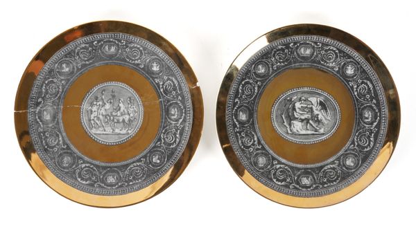 TWO FORNASETTI PLATES FROM THE CAMMEI SERIES (2)