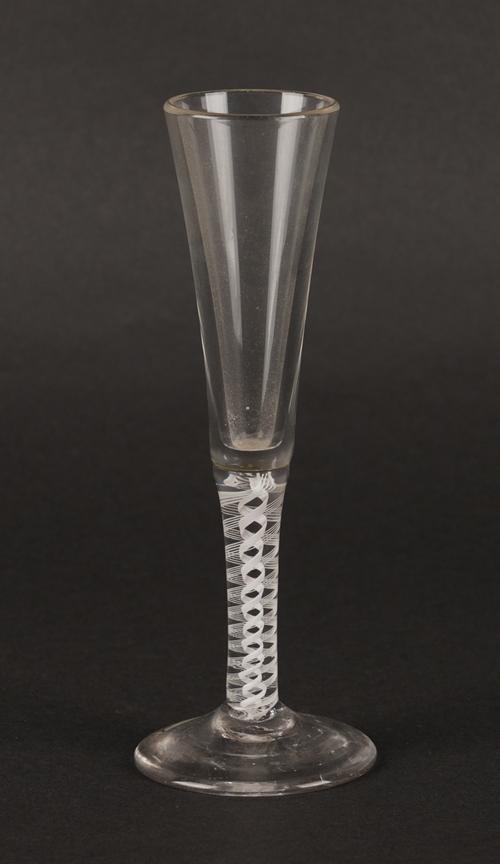 AN OPAQUE TWIST RATAFIA GLASS