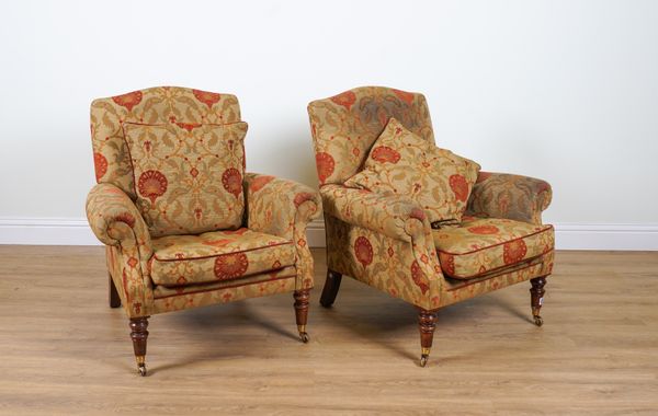 A PAIR OF VICTORIAN STYLE ARMCHAIRS (2)