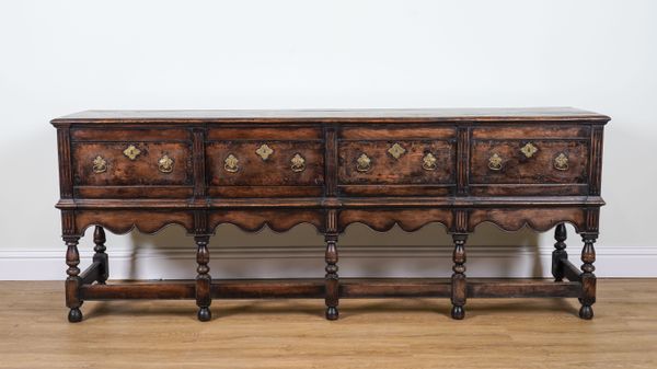 A 17TH CENTURY STYLE OAK DRESSER BASE