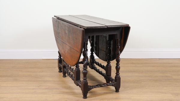 A 17TH CENTURY AND LATER OAK GATELEG TABLE