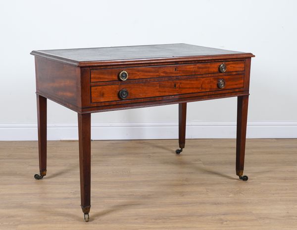 A 19TH CENTURY MAHOGANY TWO DRAWER ARCHITECT'S TABLE